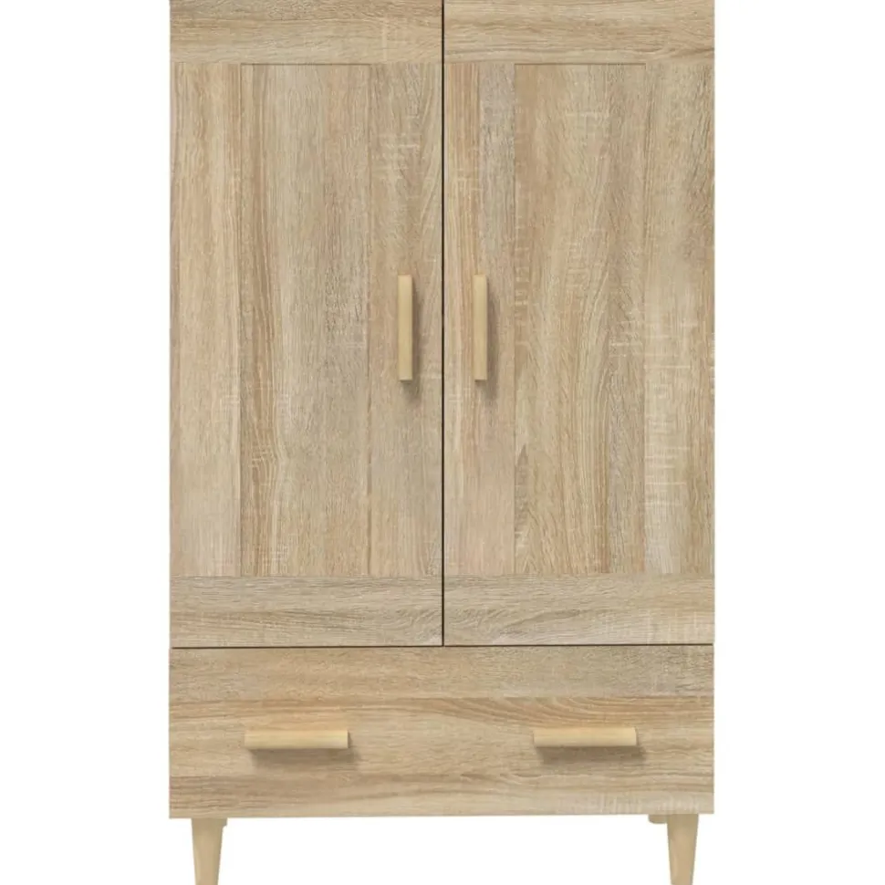 Kaappi peiliovilla 70x31x115 cm tekninen puu eukalyptuspuu/betoninharmaa
