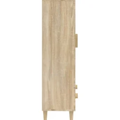 Kaappi peiliovilla 70x31x115 cm tekninen puu eukalyptuspuu/betoninharmaa