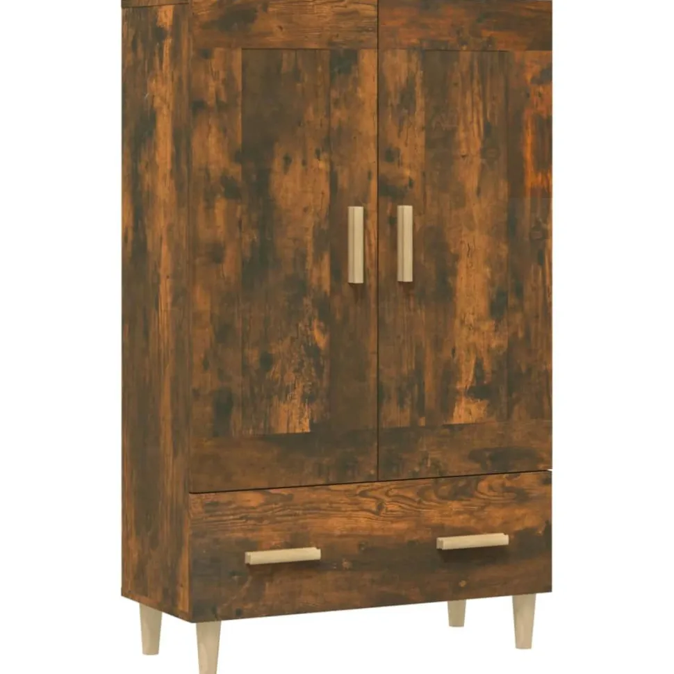 Kaappi peiliovilla 70x31x115 cm tekninen puu eukalyptuspuu/betoninharmaa