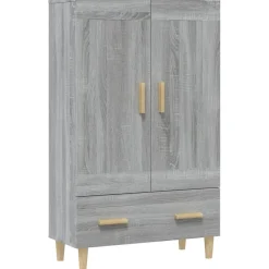 Kaappi peiliovilla 70x31x115 cm tekninen puu eukalyptuspuu/betoninharmaa