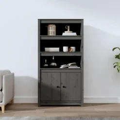 Kaappi 80x35x154 cm mänty musta