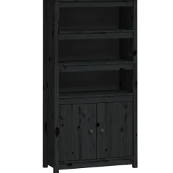 Kaappi 80x35x154 cm mänty musta