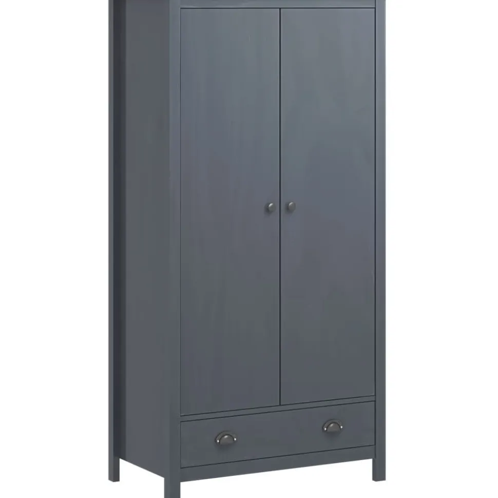 Kaksiovinen vaatekaappi hill range harmaa 89cm mänty