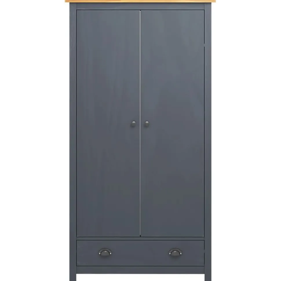 Kaksiovinen vaatekaappi hill range harmaa 89cm mänty