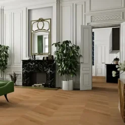 Kalanruotoparketti Boen Chevron Oak Animoso, öljytty, harjattu, liimattava