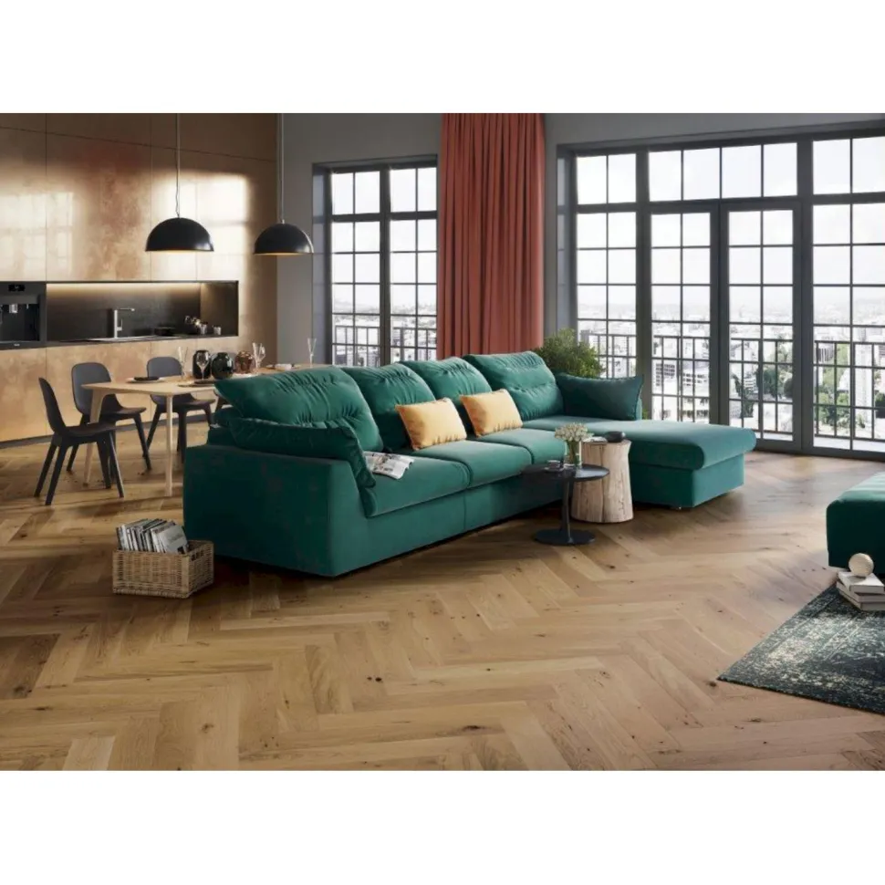 Kalanruotoparketti DomusFlooring Tammi Ashford HB 14x130x725 mm