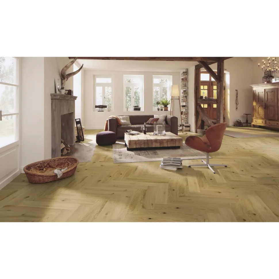 Kalanruotoparketti Meister PS500 Authentic Off-White Oak, ultramattalakattu, harjattu