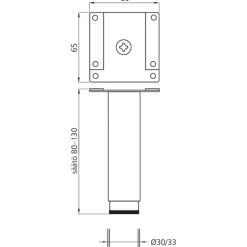 Kalustejalka Grip Rim 80-130 mm harjattu ruostumaton teräs