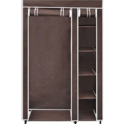 Kankaasta valmistettu vaatekaappi ruskea 110cm
