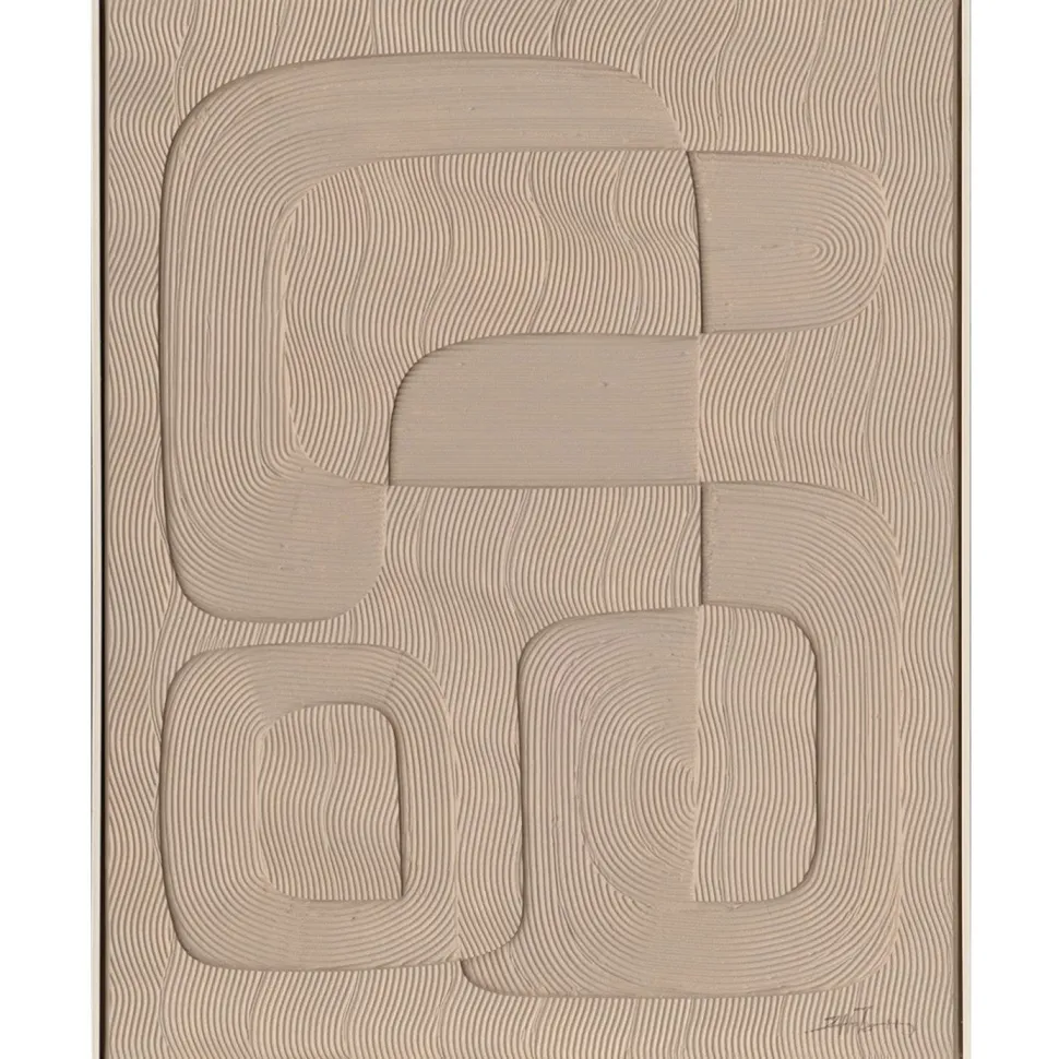 Kehystetty taulu Home4You 80x100 cm, vaaleanruskea muotoaihe, beige