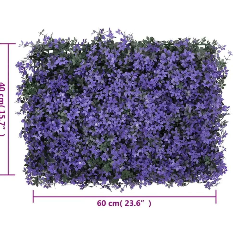 Keinotekoinen lehtiaita 24 kpl violetti 40x60 cm (66643)