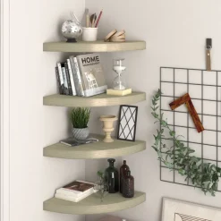 Kelluvat kulmahyllyt 4 kpl tammi 35x35x3,8 cm mdf