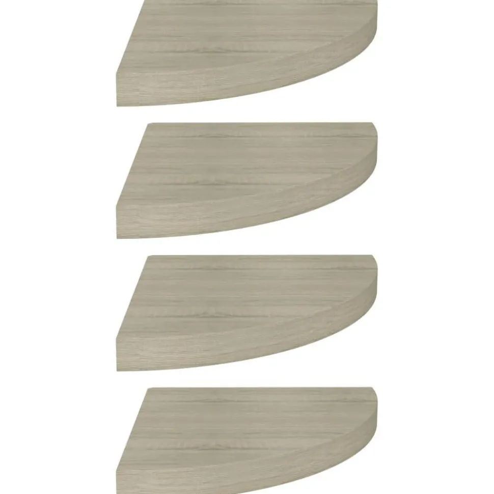 Kelluvat kulmahyllyt 4 kpl tammi 35x35x3,8 cm mdf