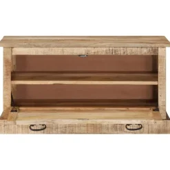 Kenkien säilytyspenkki 85x40x45 cm täysi mangopuu (37827)