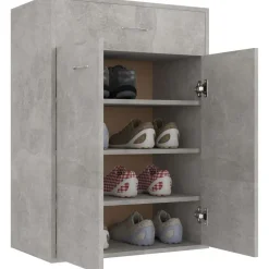 Kenkäkaappi betoninharmaa 60x35x84 cm lastulevy