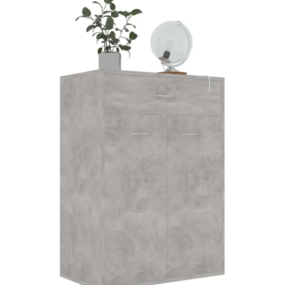Kenkäkaappi betoninharmaa 60x35x84 cm lastulevy