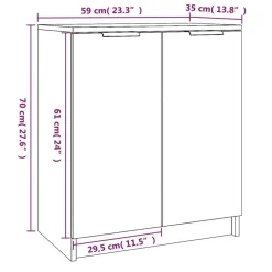 Kenkäkaappi betoninharmaa 59x35x70 cm tekninen puu (11425)