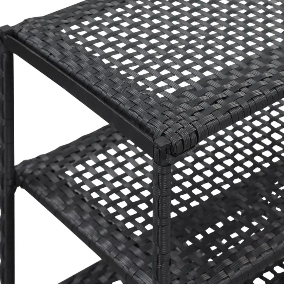 Kenkäteline musta 50x30x120 cm polyrottinki