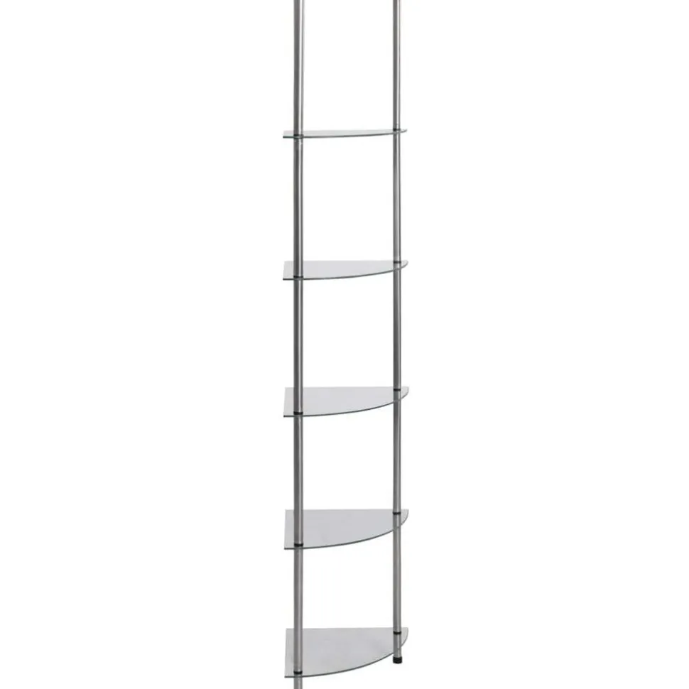 6-kerroksinen hylly läpinäkyvä 30x30x160 cm karkaistu lasi