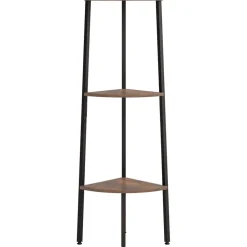 3-kerroksinen kulmahylly 45,5x31,5x120 cm tummanruskea/musta