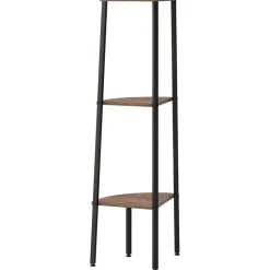 3-kerroksinen kulmahylly 45,5x31,5x120 cm tummanruskea/musta