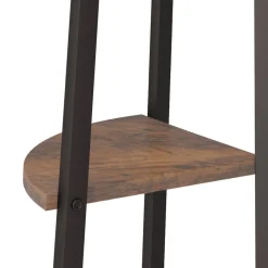 3-kerroksinen kulmahylly 45,5x31,5x120 cm tummanruskea/musta