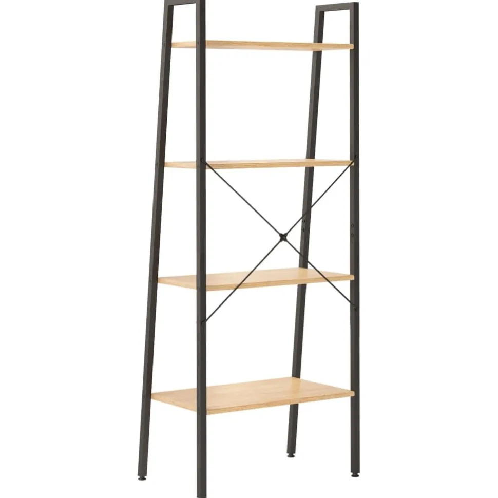 3-kerroksinen lattiahylly 56x35x108 cm vaaleanruskea/musta