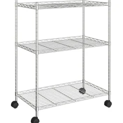 3-kerroksinen varastohylly pyörillä 60x35x81 cm kromi 150 kg