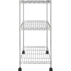 3-kerroksinen varastohylly pyörillä 60x35x81 cm kromi 150 kg