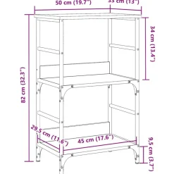 Kirjahylly artesaani tammi 50x33x82 cm tekninen puu (57465)
