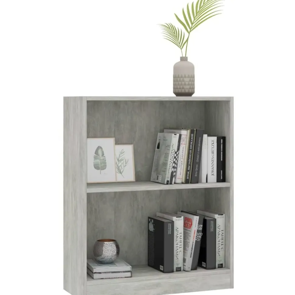 Kirjahylly betoninharmaa 60x24x74,5 cm lastulevy
