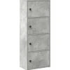 Kirjahylly betoninharmaa 40x24x102 cm tekninen puu (60376)