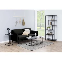 Kirjahylly Home4You SEAFORD 77x35xK185 cm, musta