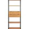 Kirjahylly House Nordic Minato, 84.5x35x200cm, 2 laatikolla, ruskea/musta