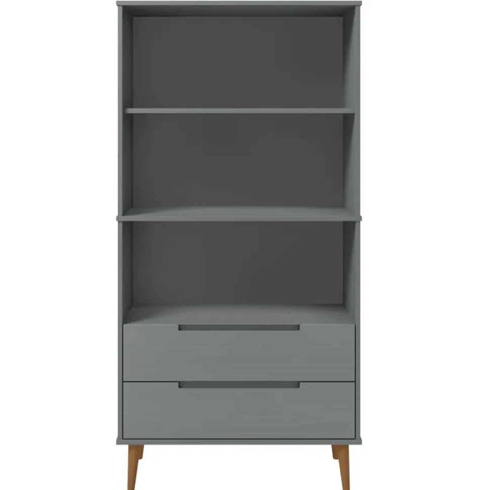 Kirjahylly Molde 85x35x170,5 cm mänty harmaa