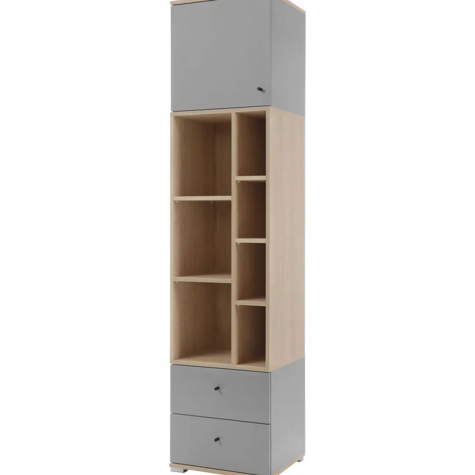 Kirjahylly Nomla ORO SYSTEM 3, 45x195cm, harmaa/ruskea