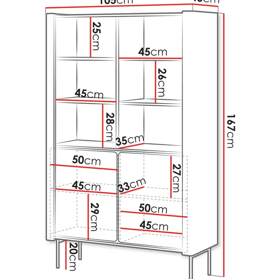 Kirjahylly Nomla WRAP R105, 105x167cm, musta/ruskea