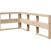 Kirjahyllyn pääty L-muotoinen 80 cm massiivipuumäntyä (59277)