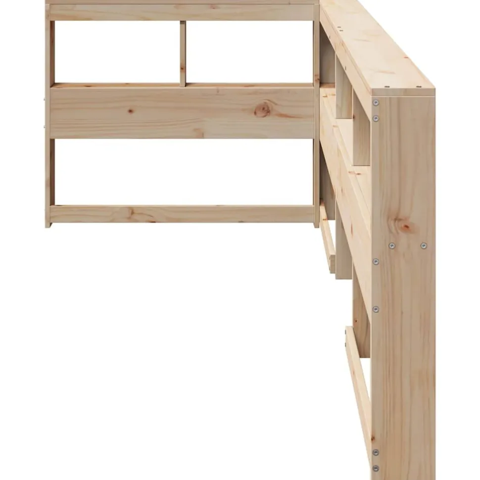 Kirjahyllyn pääty L-muotoinen 80 cm massiivipuumäntyä (59277)