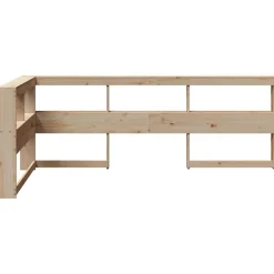 Kirjahyllyn pääty L-muotoinen 80 cm massiivipuumäntyä (59277)