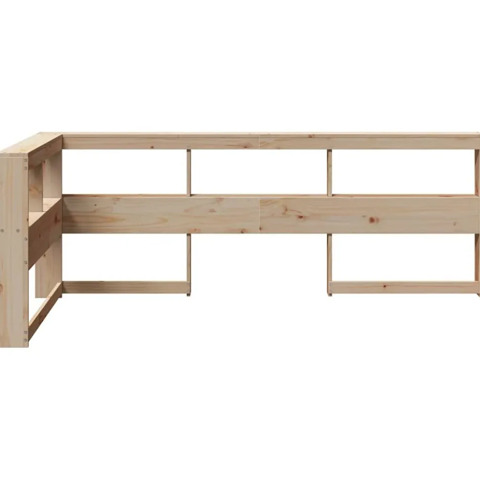 Kirjahyllyn pääty L-muotoinen 80 cm massiivipuumäntyä (59277)