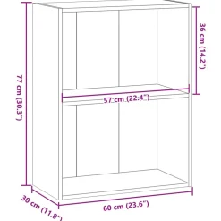 Kirjahylly savutammi 60x30x77 cm tekninen puu (57894)
