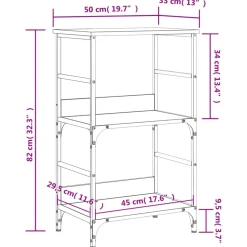 Kirjahylly savutammi 50x33x82 cm tekninen puu (35266)