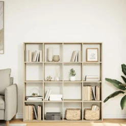 Kirjahylly Sonoma-tammi 137,5x29x137,5 cm lastulevy (10291)