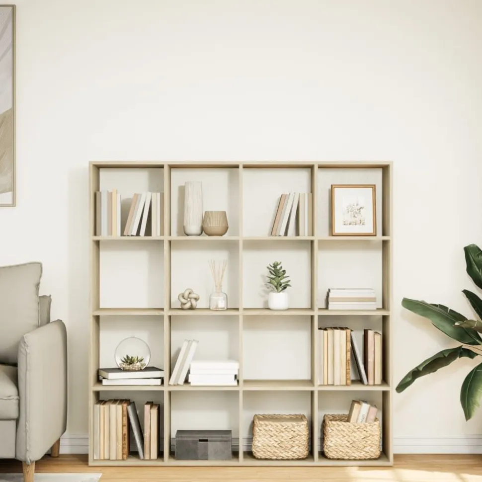 Kirjahylly Sonoma-tammi 137,5x29x137,5 cm lastulevy (10291)