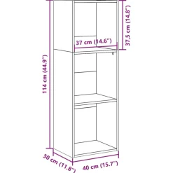 Kirjahylly Sonoma-tammi 40x30x114 cm tekninen puu (57869)