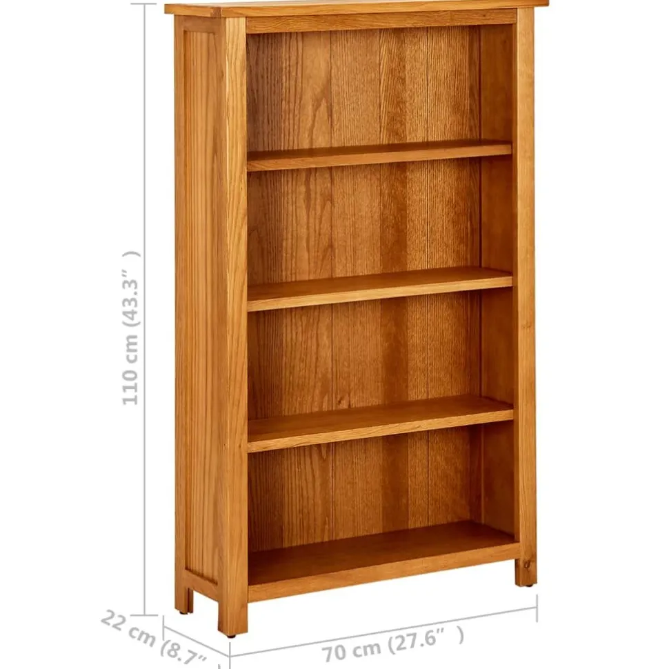 Kirjahylly 4 tasoa 70x22x110 cm tammi