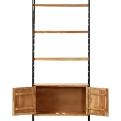 Kirjahylly 4 tasoa 80x30x180 cm täysi akaasiapuu