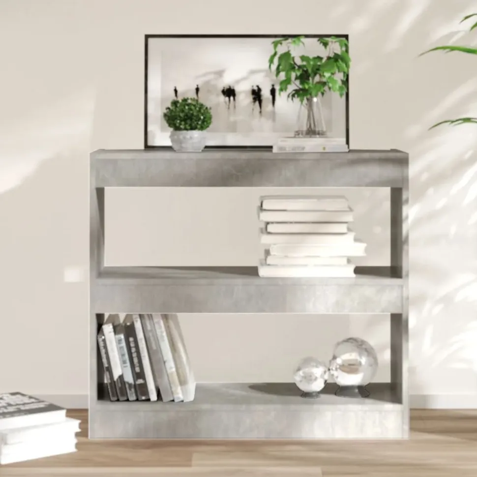 Kirjahylly/tilanjakaja 80x30x72 cm betoninharmaa