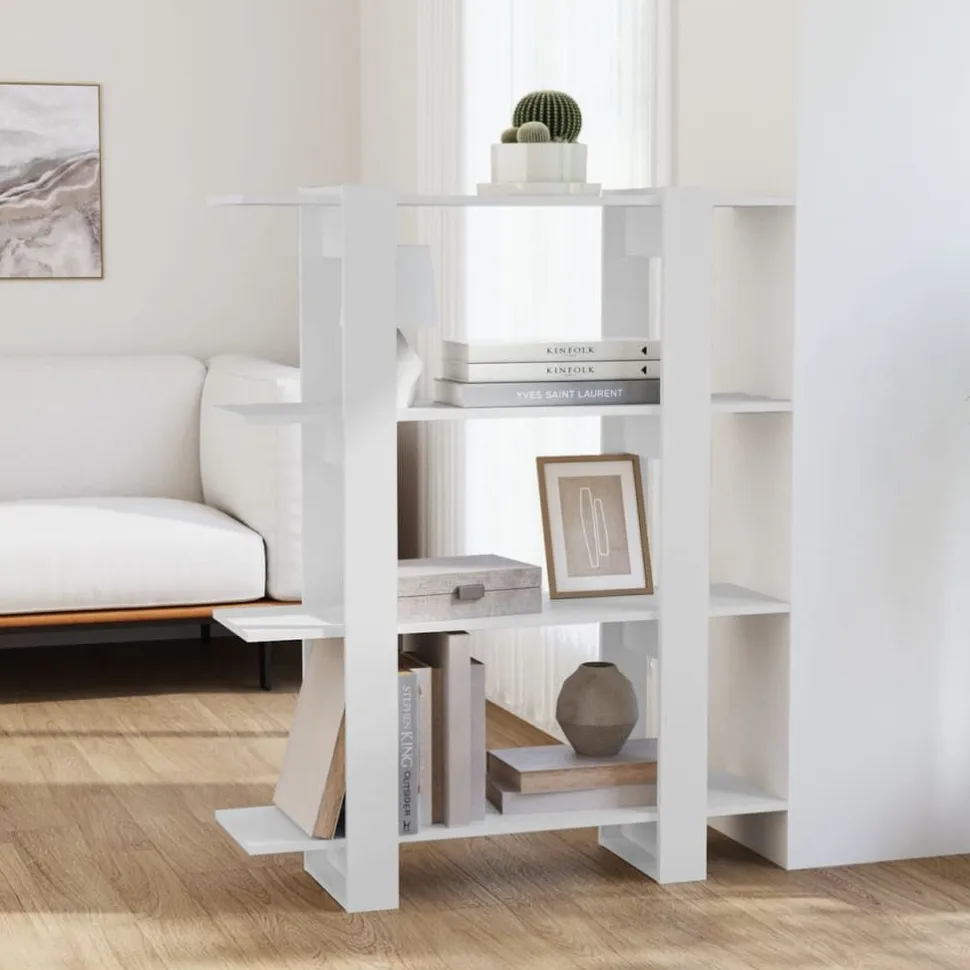 Kirjahylly/tilanjakaja 100x30x123,5 cm betoninharmaa